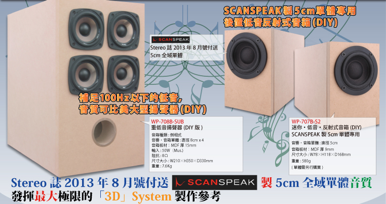 重低音揚聲器&SCANPEKS5cm迷你・低音・反射式音箱